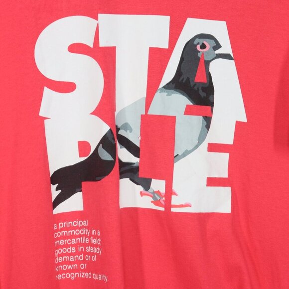Staple Pigeon Logo Coral Men's Large Crew Neck T-shirt - Picture 2 of 5